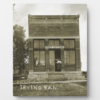 IRVING KANSAS POST OFFICE PHOTO MARSHALL COUNTY KS PLAQUE