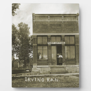 IRVING KANSAS POST OFFICE PHOTO MARSHALL COUNTY KS PLAQUE