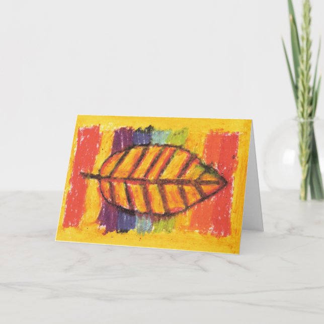 IRW Children's Artwork - Leaf Thank You Card (Front)