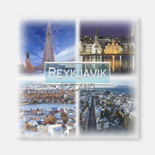 IS0007 Europe, Iceland, Reykjavik, fridge Magnet