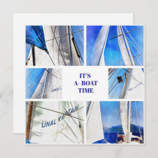 Is A Boat Time Fun Pun Artistic White Sails Save The Date