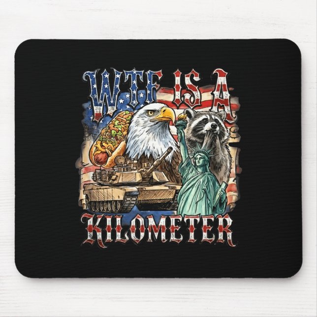 Is a kilometre funny 4th of july founding father  mouse pad (Front)