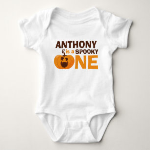 Is a Spooky One Halloween Pumpkin 1st Birthday Baby Bodysuit