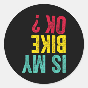 Is bike funny motocross dirtbike bike rider road classic round sticker