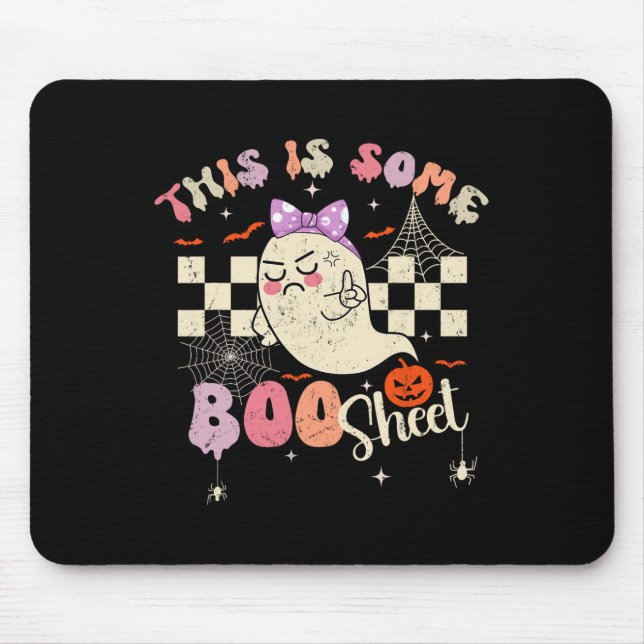 Is Boo Sheet Cute Ghost Retro Halloween Costume Wo Mouse Pad (Front)