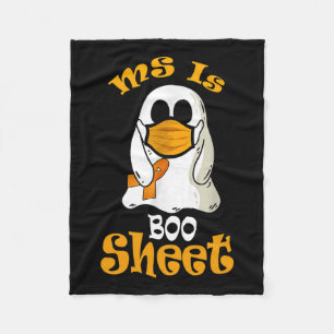 Is Boo Sheet Ghost In Mask Multiple Sclerosis Awar Fleece Blanket