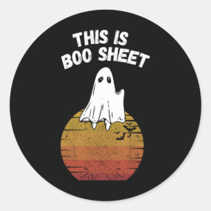 Is Boo Sheet Ghost Retro Halloween Easy Costume  Classic Round Sticker