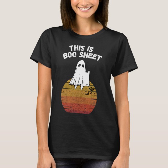 Is Boo Sheet Ghost Retro Halloween Easy Costume  T-Shirt (Front)