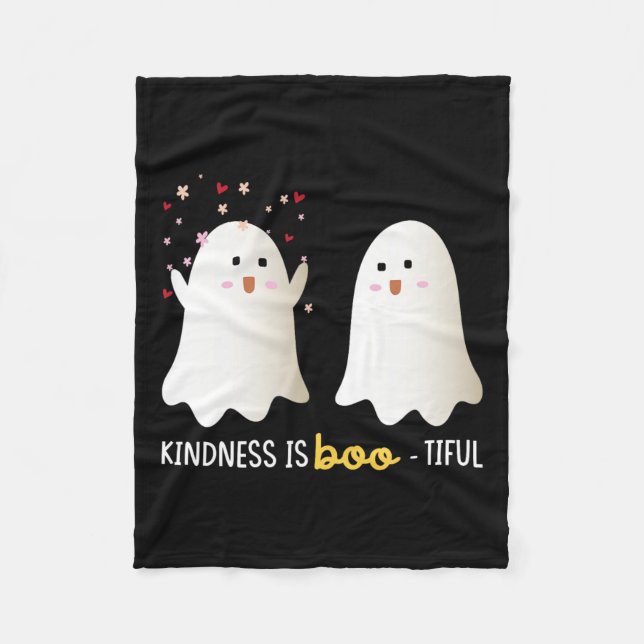 Is Boo-tiful Teacher Cute Ghost Bootiful Halloween Fleece Blanket (Front)