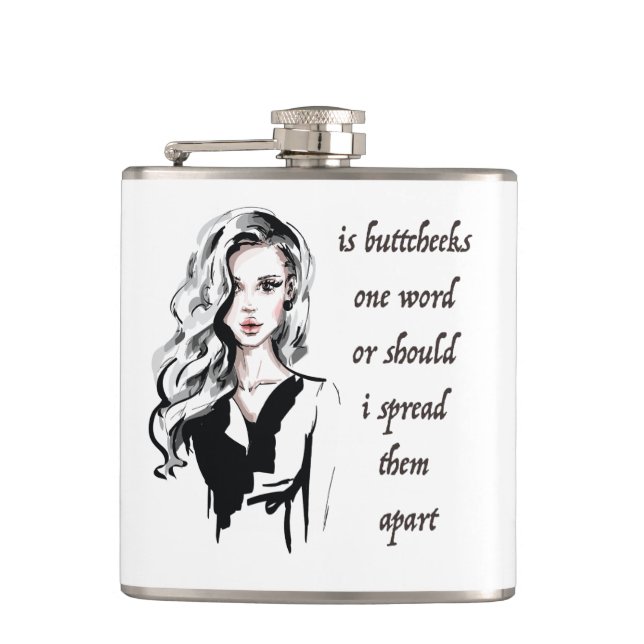 Is Buttcheeks one word Hip Flask (Front)