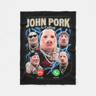 Is Calling Meme Brainrot Design Fleece Blanket