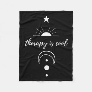 Is Cool Self Awareness Mental Health Moon Stars Fleece Blanket