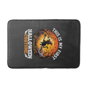 Is First Halloween Costume Black Cat Broom_1 Bath Mat