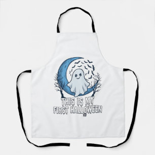 Is First Halloween Ghost Crescent Moon Bats_1 Apron