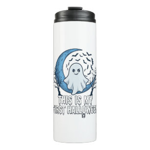Is First Halloween Ghost Crescent Moon Bats_1 Thermal Tumbler