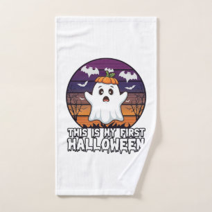 Is First Halloween Ghost Pumpkin Hat Bats_1 Hand Towel
