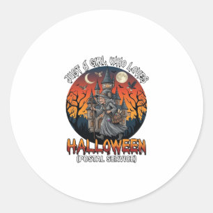 Is Halloween Witch Everybody Make Scene Postal Wor Classic Round Sticker