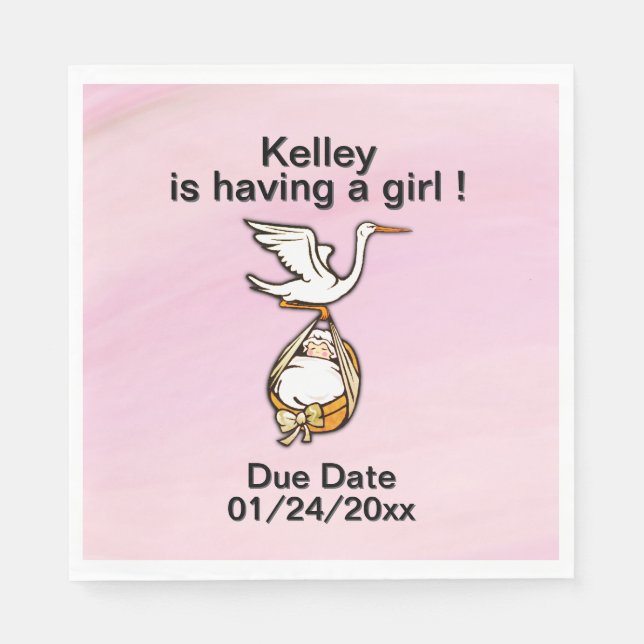  Is Having a Baby with Date Girl  Napkin (Front)