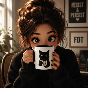 Is He Dead Yet? Black Cat Mug Funny Political
