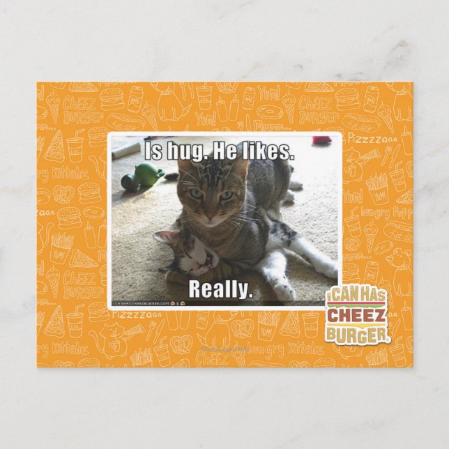 Is hug. He likes. Postcard (Front)