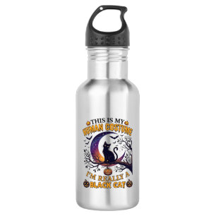 Is Human Costume Black Cat Halloween Moon_1 532 Ml Water Bottle