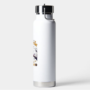 Is Human Costume Black Cat Halloween Moon_1 Water Bottle