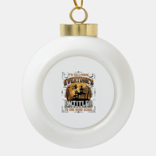 Is Human Costume French Bulldog Pumpkin Halloween_ Ceramic Ball Christmas Ornament