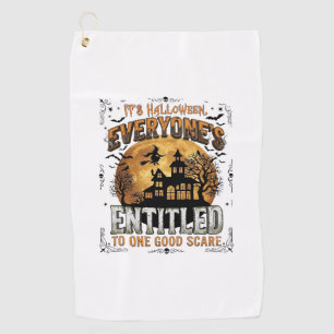 Is Human Costume French Bulldog Pumpkin Halloween_ Golf Towel