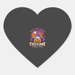 Is Human Costume Husky Pumpkin Halloween Ghosts_1 Heart Sticker