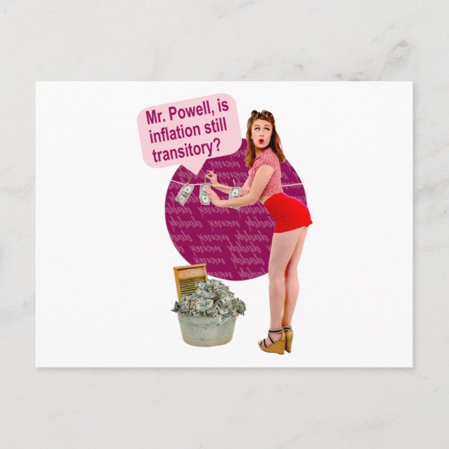 Is Inflation still transitory, Mr. Powell? Postcard (Front)