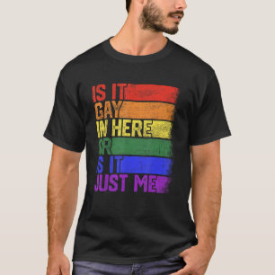 Is It Gay In Here LGBT Flag Gay Pride Rainbow Supp T-Shirt
