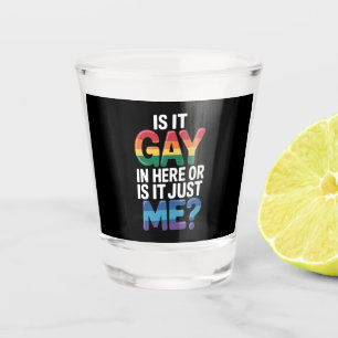 Is It Gay In Here Or Is It Just Me Funny LGBTQ Shot Glass