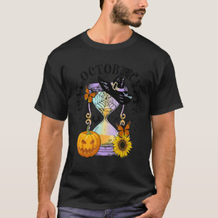 Is It October Yet Hourglass Pumpkin Butterfly Hall T-Shirt