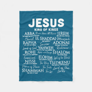 Is Jesus King Names God Hebrew Fleece Blanket
