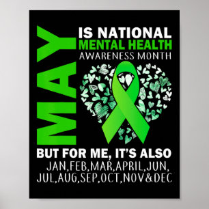 Is Mental Health Awareness Month In May We Wear Gr Poster