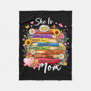 Is mom bible verses floral books christian fleece blanket