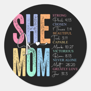 Is Mom Religious Believe Verses Christian Mothers  Classic Round Sticker