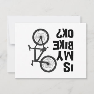 Is My Bike OK Funny Mountain Bike Invitation
