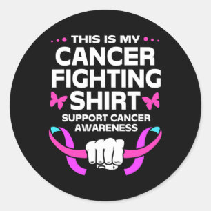 Is My Cancer Fighting Thyroid Cancer Awareness Classic Round Sticker