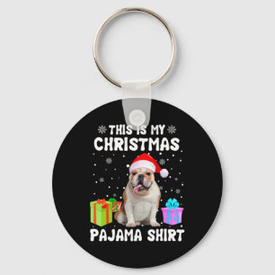 Is My Christmas English Bulldog Dog Pajama Puppy L Key Ring
