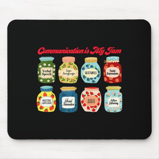 Is My Communication Jam Speech Therapy Slp Mouse Pad (Front)