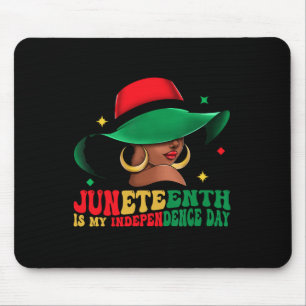 Is My Independence Day Black Women Hat Of Freedom Mouse Pad