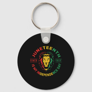 Is My Independence Day Lion African American Flag Key Ring