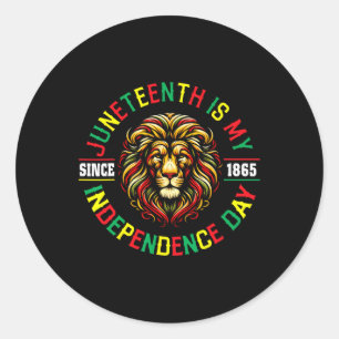 Is My Independence Day Since 1865 Lion Men Women Classic Round Sticker