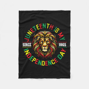 Is My Independence Day Since 1865 Lion Men Women Fleece Blanket