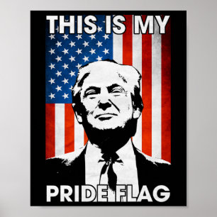 Is My Pride Flag Trump American Flag 4th July Patr Poster