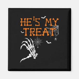 Is My Trick Hes Is My Treat Halloween Couple Skele Magnet