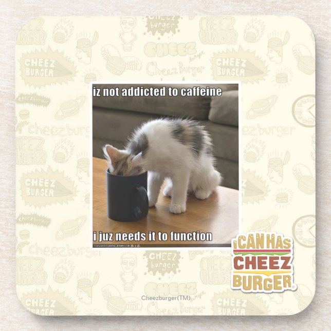 Is not addicted to caffeine coaster (Front)