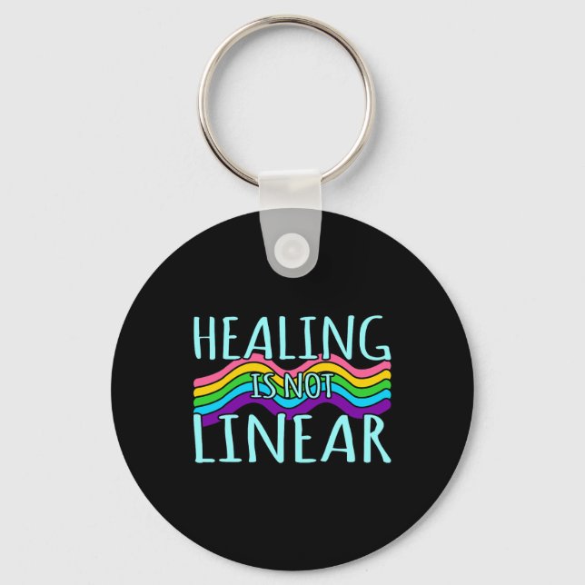 Is Not Linear Mental Health Awareness Graphic  Key Ring (Front)