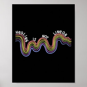 Is Not Linear Mental Health Awareness Rainbow  Poster